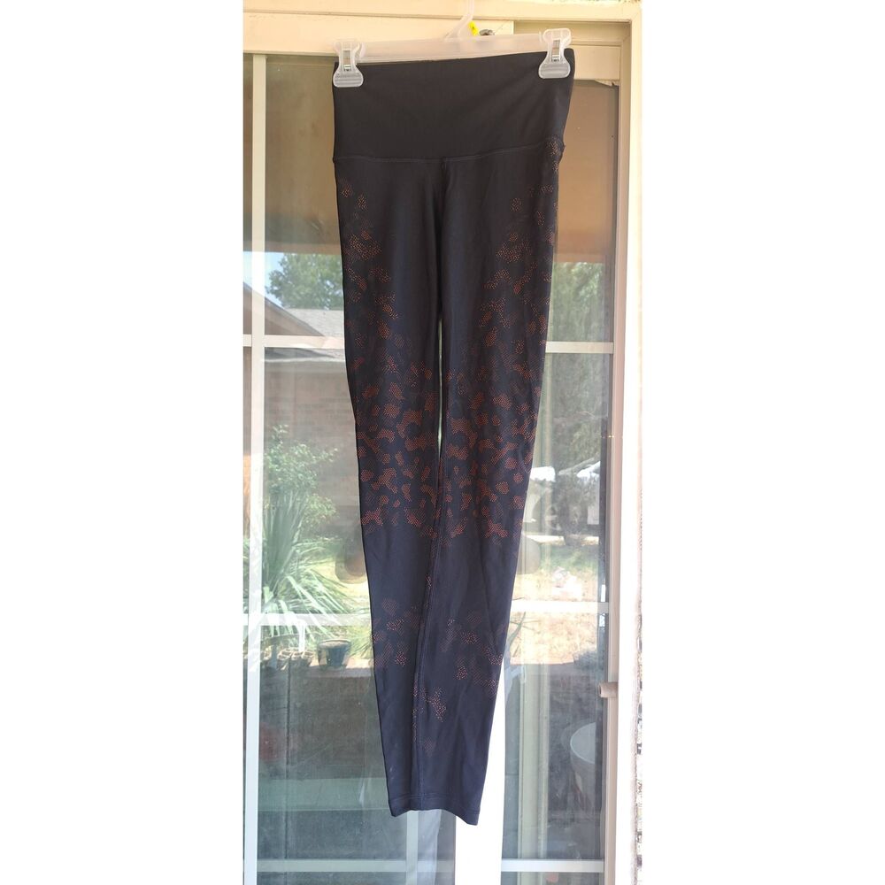 Lululemon Women’s Leggings Size 4 Black Orange Pattern High Rise Athletic Yoga P